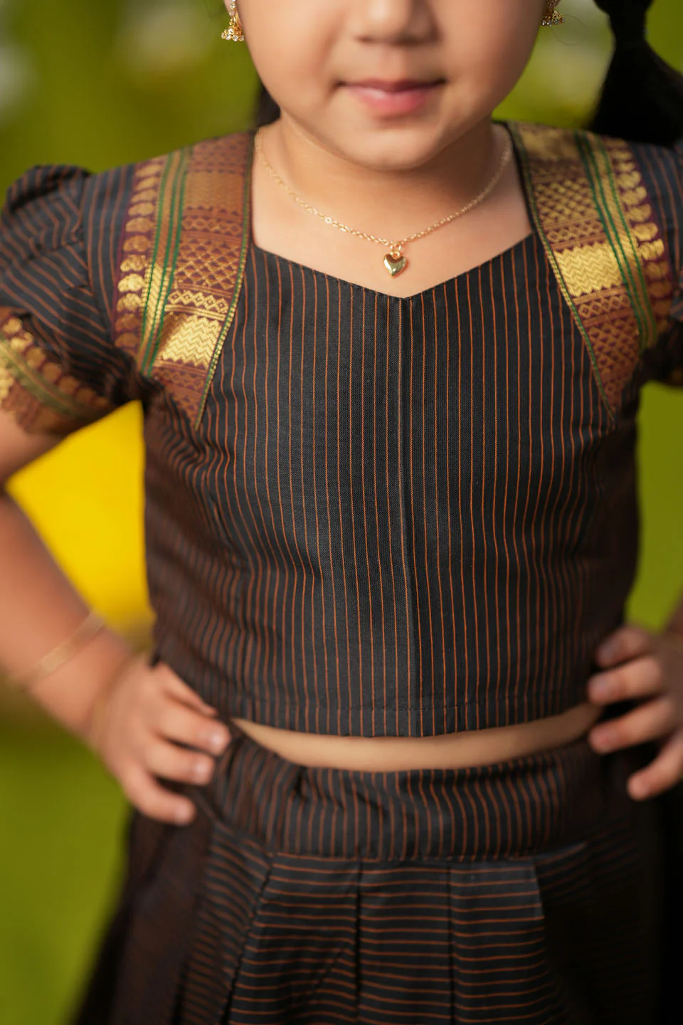 Abiradhi Black Handloom Top & Skirt Mini - Image 4