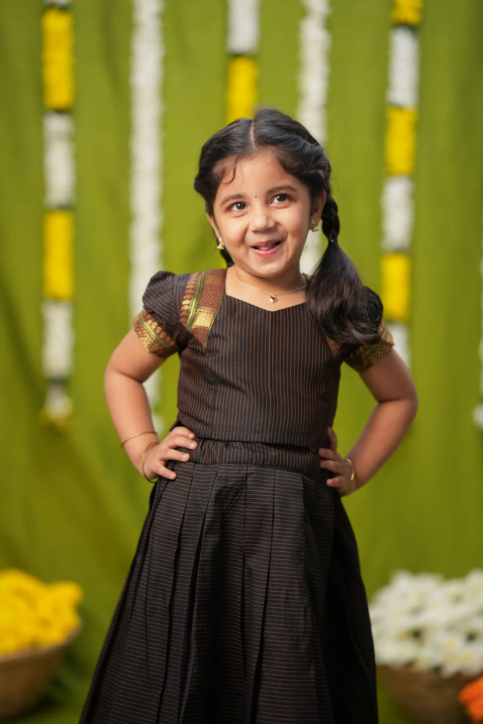 Abiradhi Black Handloom Top & Skirt Mini - Image 6