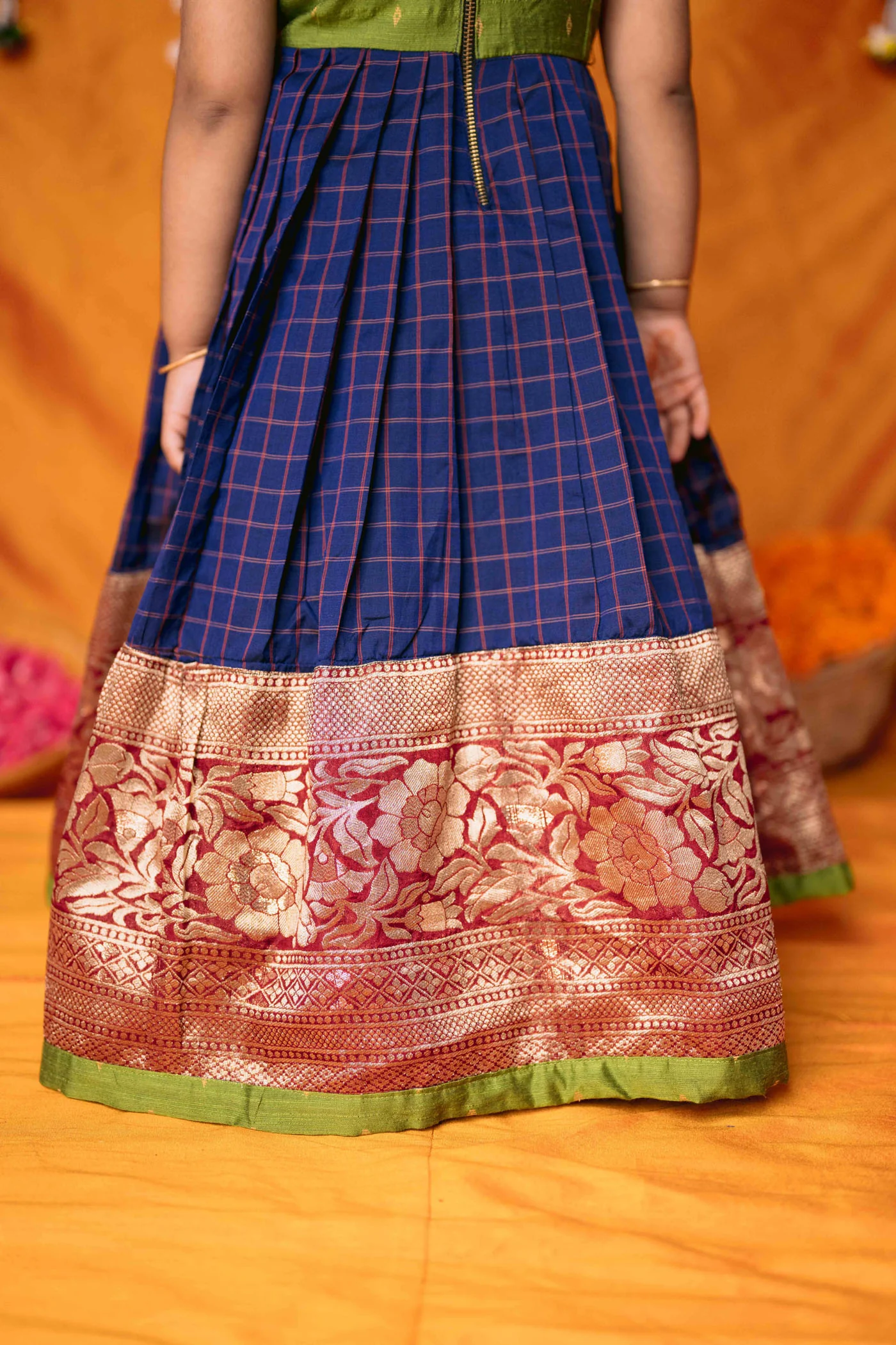 Aditi Navy Blue Checks Frock Mini - Image 7
