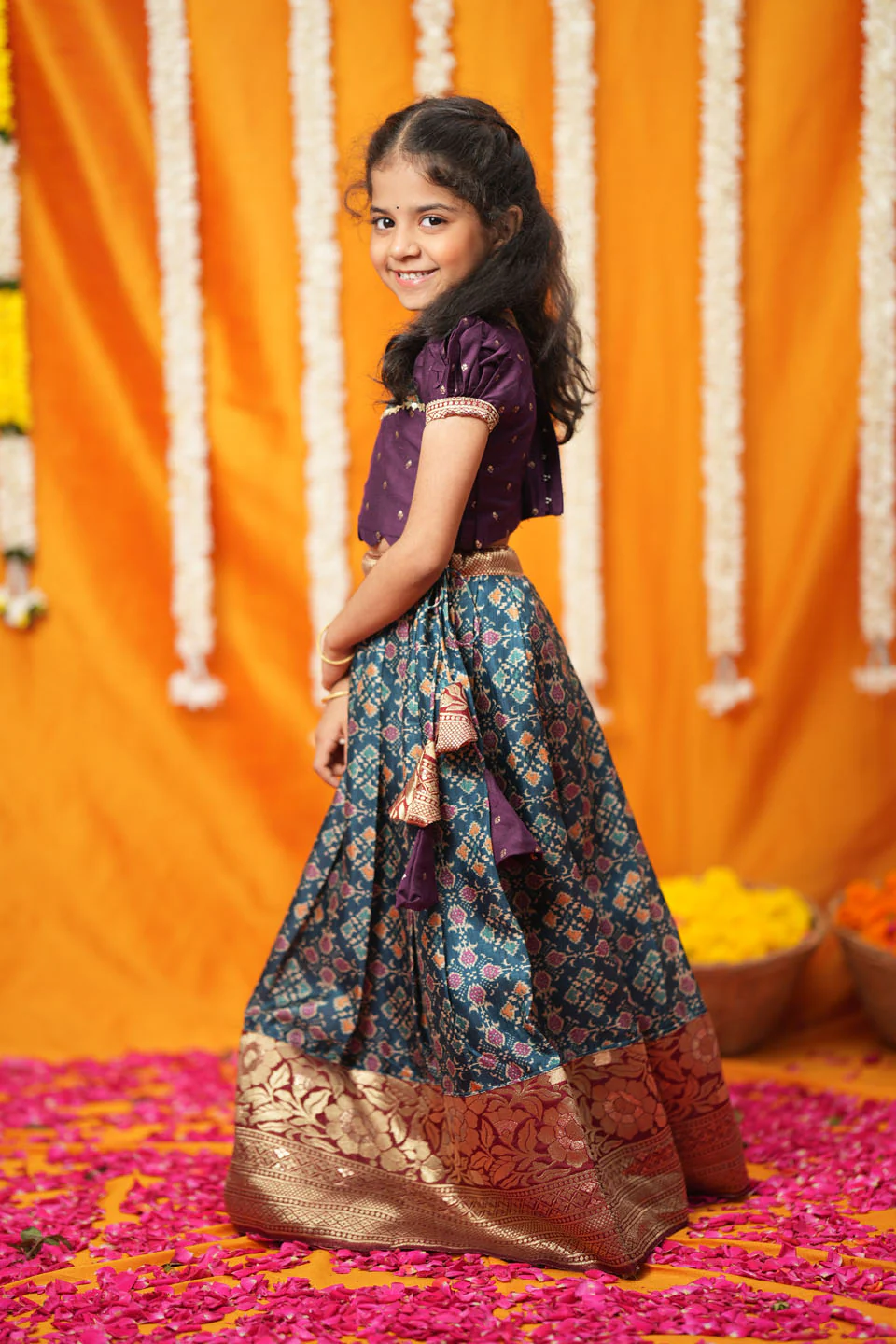 Agalvili Wine & Blue Lehenga Mini - Image 8