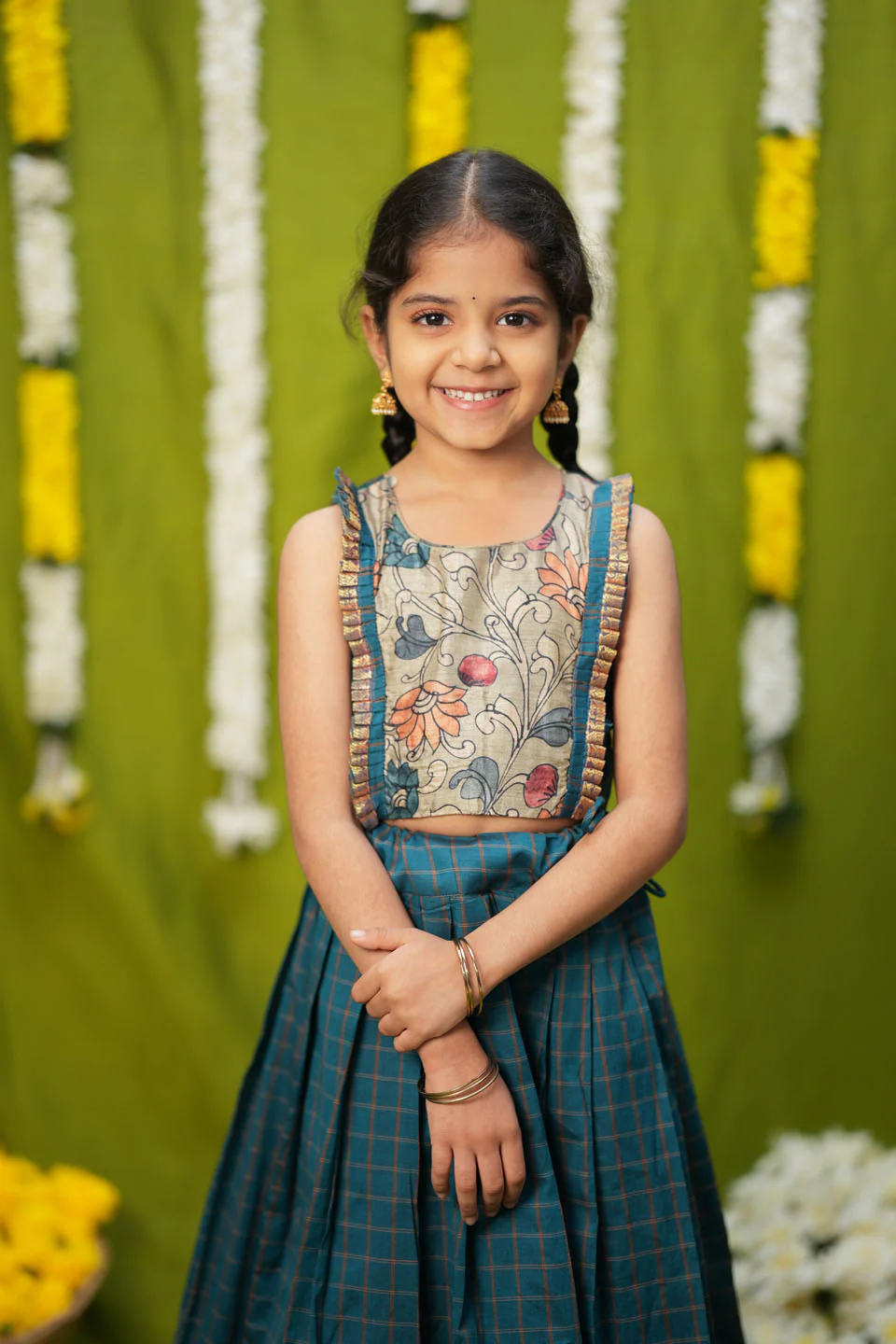Akshara Teal Blue Lehenga Mini - Image 10