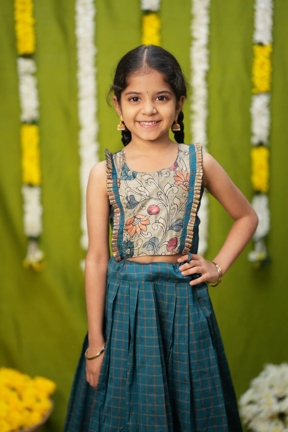 Akshara Teal Blue Lehenga Mini - Image 11