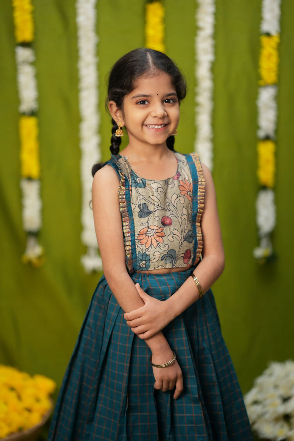Akshara Teal Blue Lehenga Mini - Image 12
