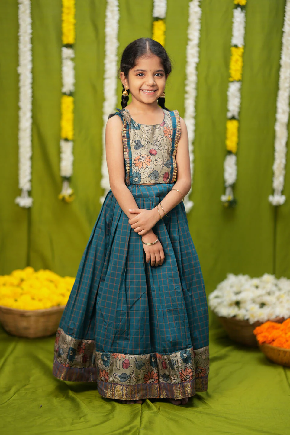 Akshara Teal Blue Lehenga Mini - Image 5
