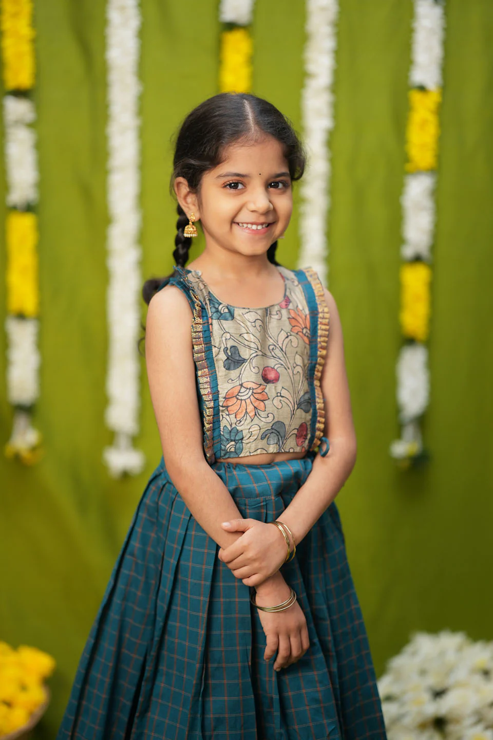 Akshara Teal Blue Lehenga Mini - Image 9