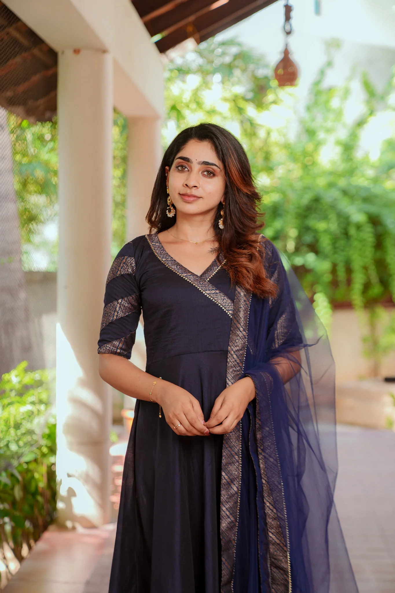 Anjana Navy Dress - Image 3