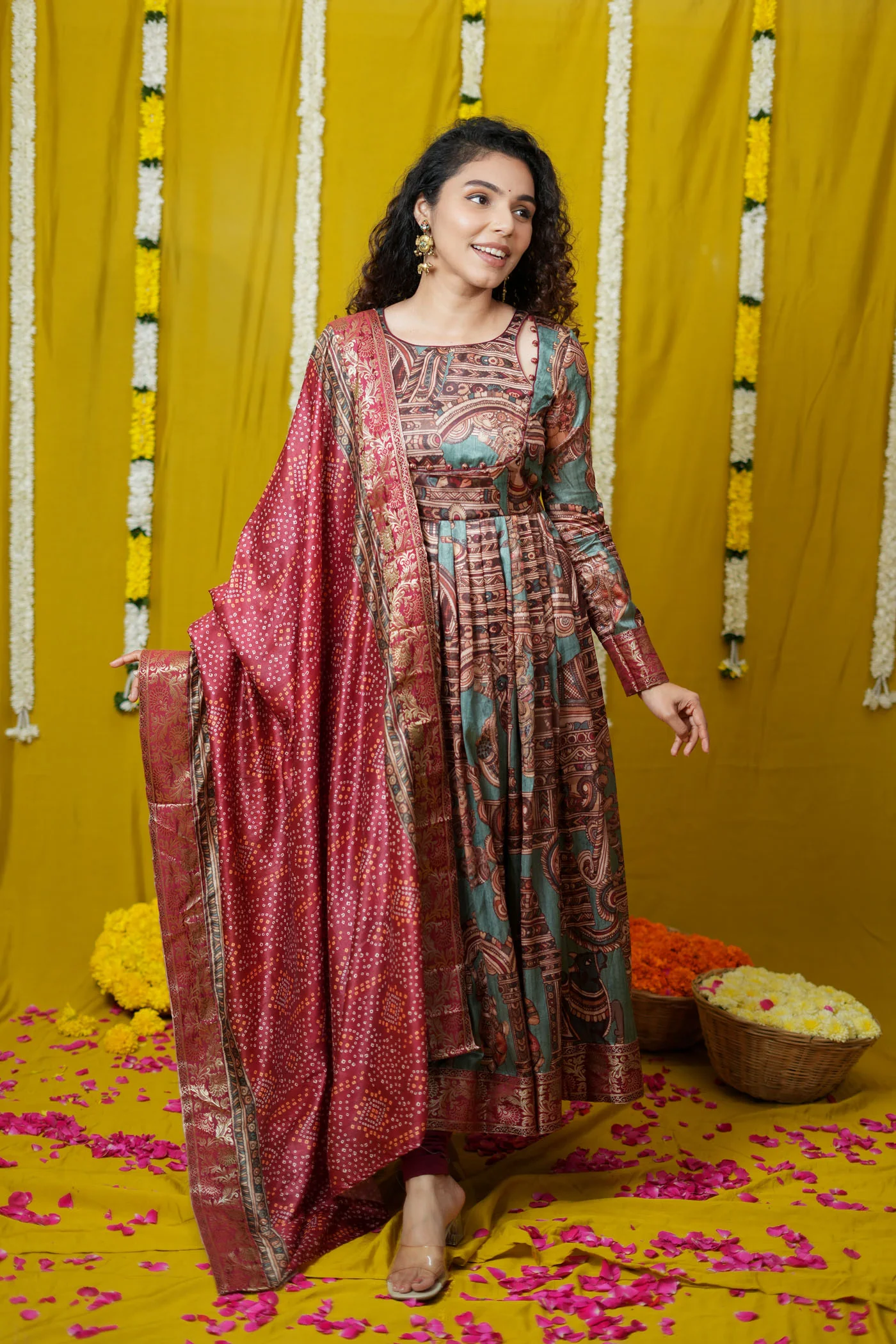 Anvi Teal Maxi Dress (Set of 2) - Image 3