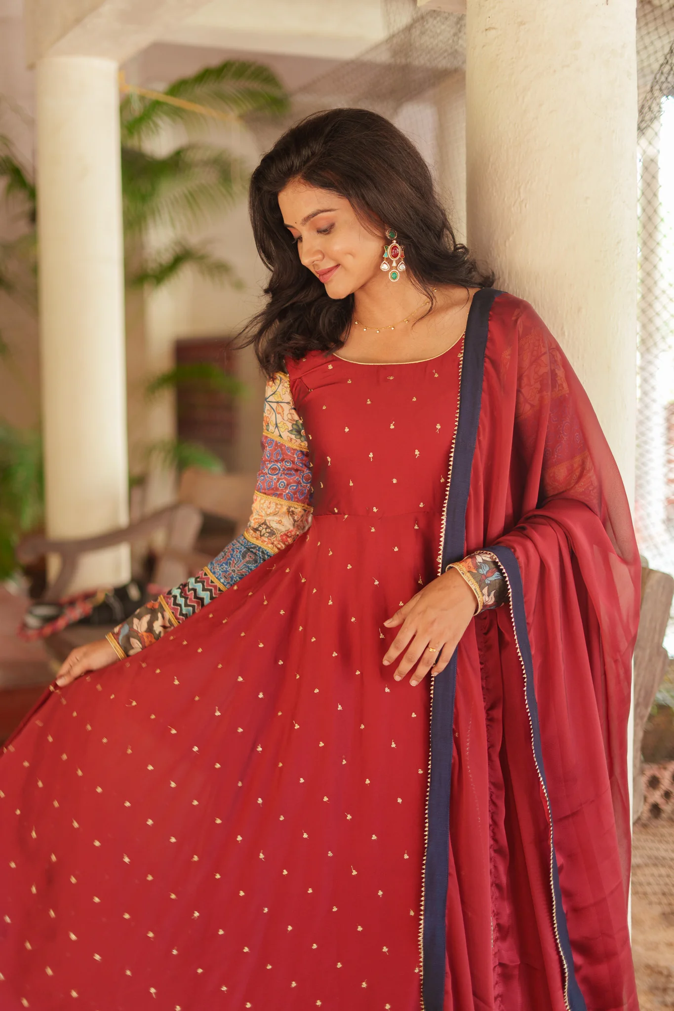 Aparna Maroon Dress - Image 10