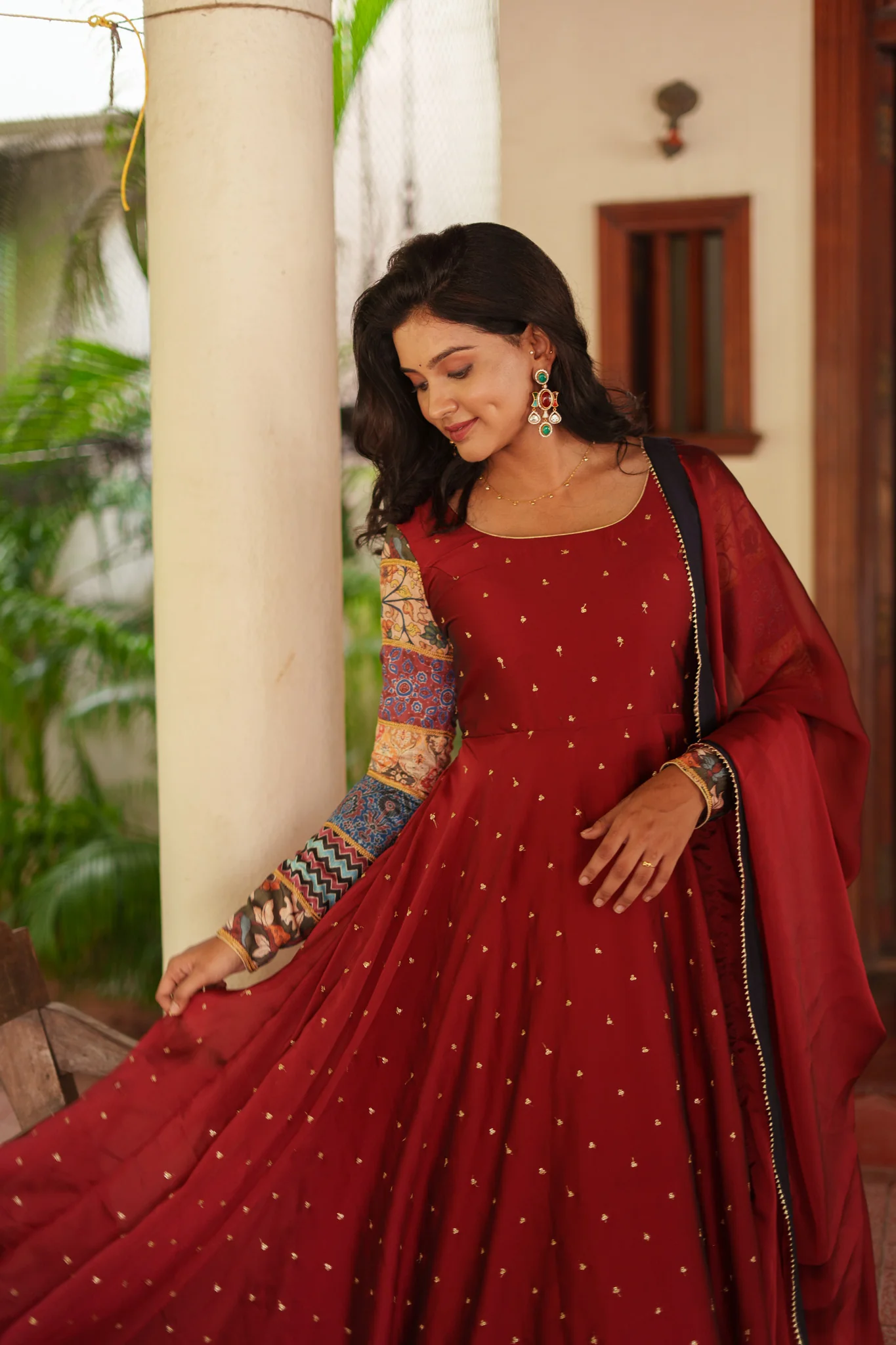 Aparna Maroon Dress - Image 11