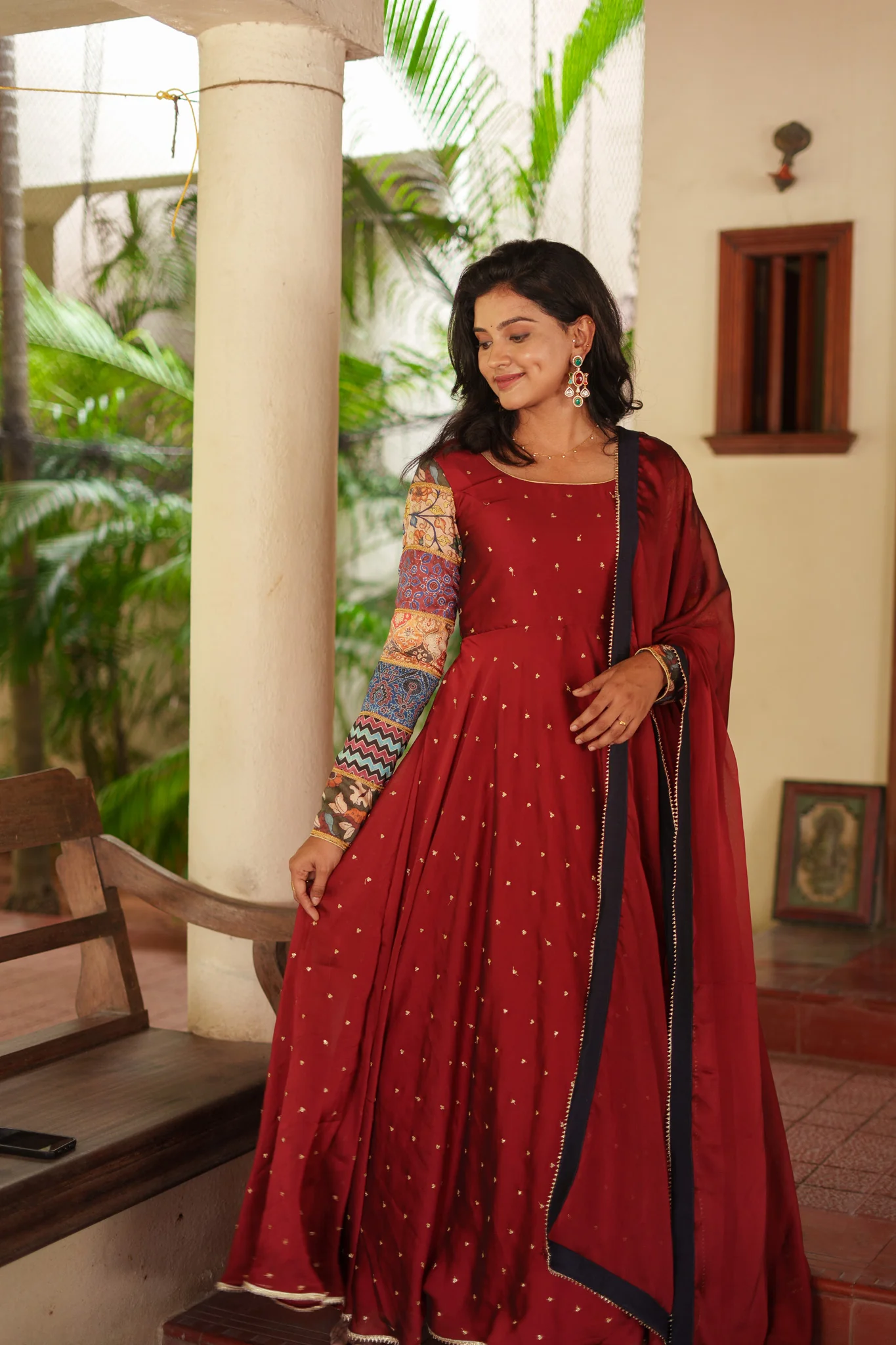 Aparna Maroon Dress - Image 12