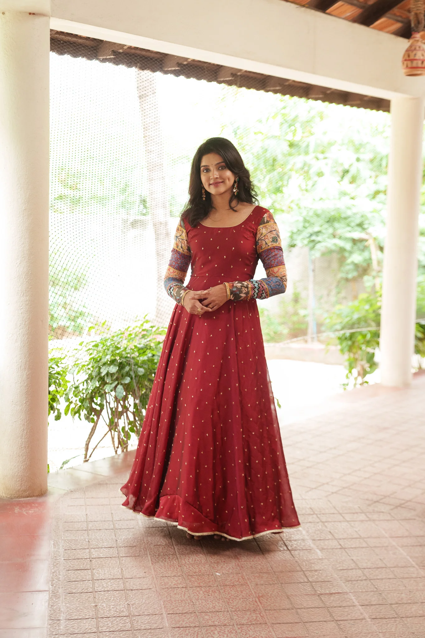 Aparna Maroon Dress - Image 13