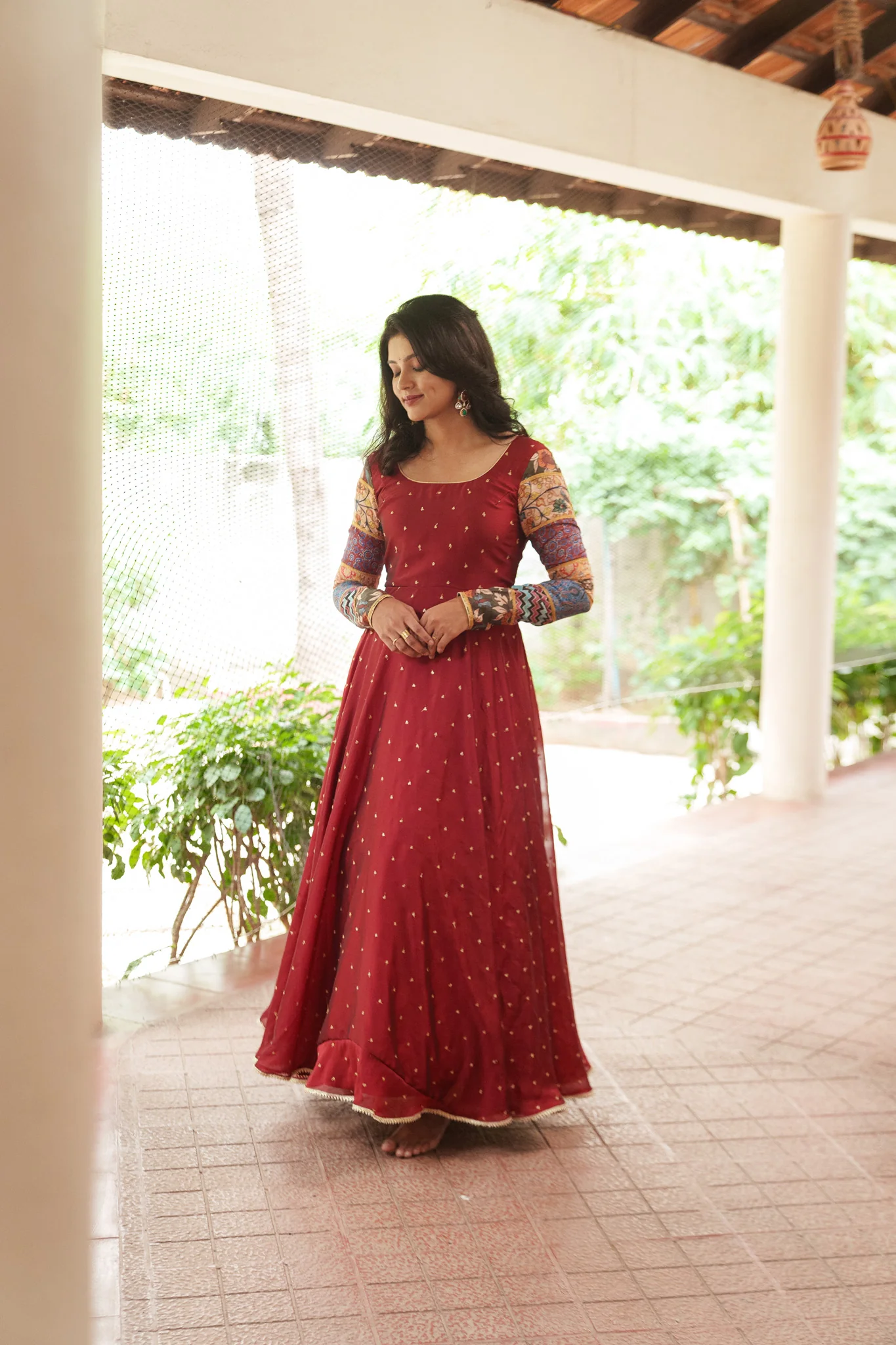 Aparna Maroon Dress - Image 14