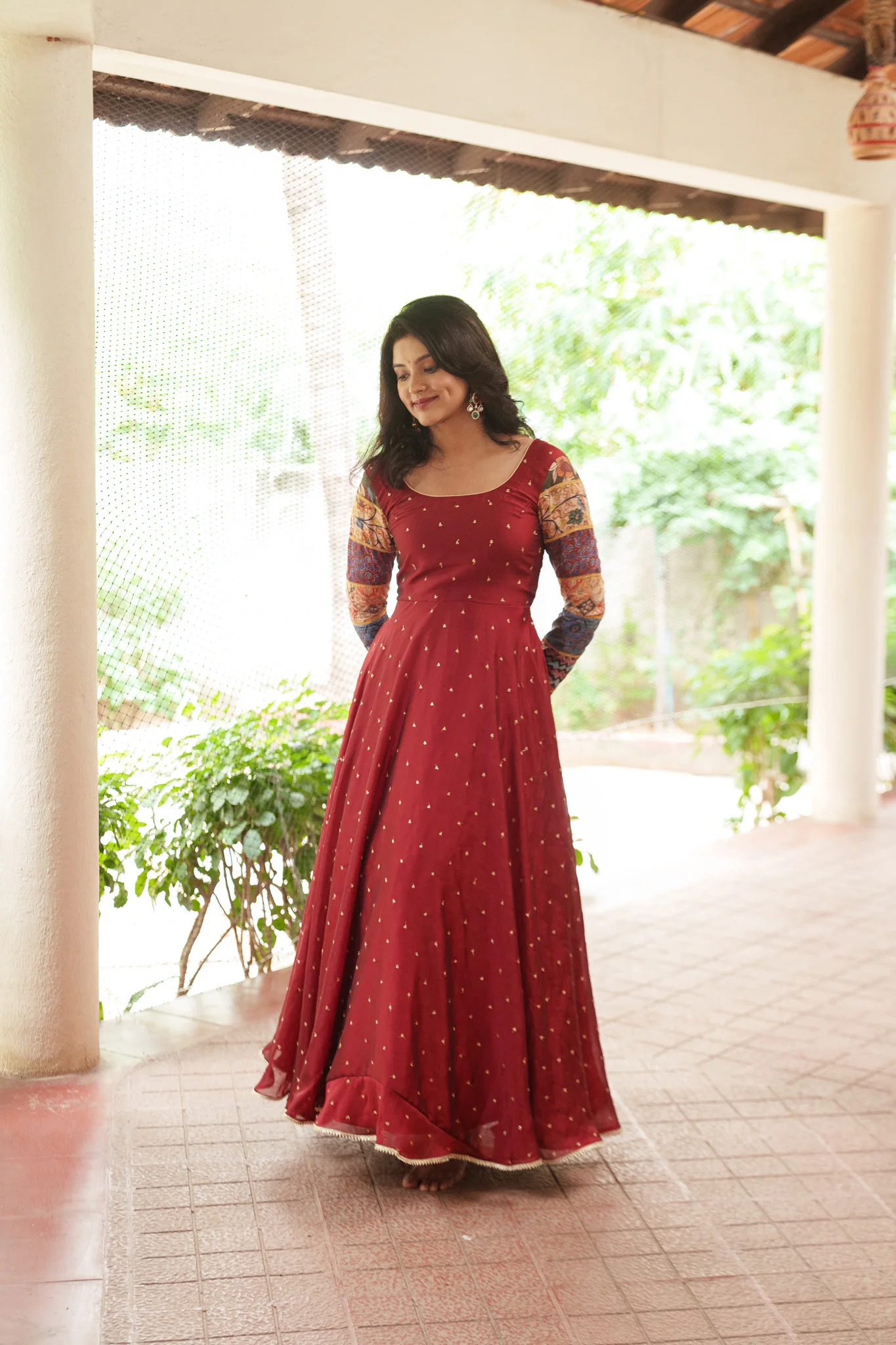 Aparna Maroon Dress - Image 15