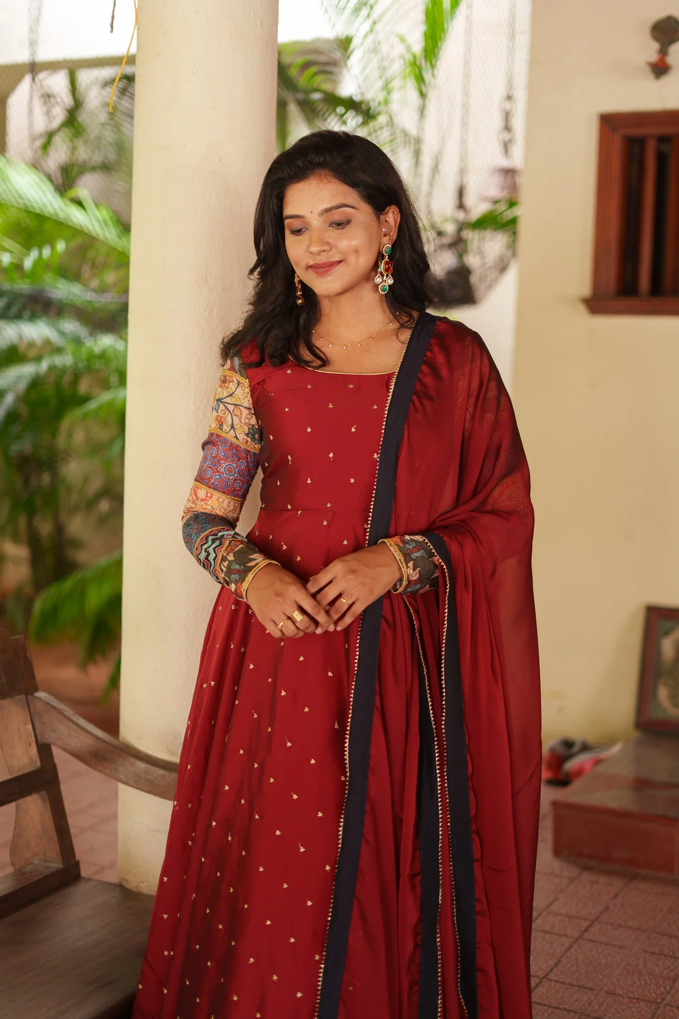 Aparna Maroon Dress - Image 2