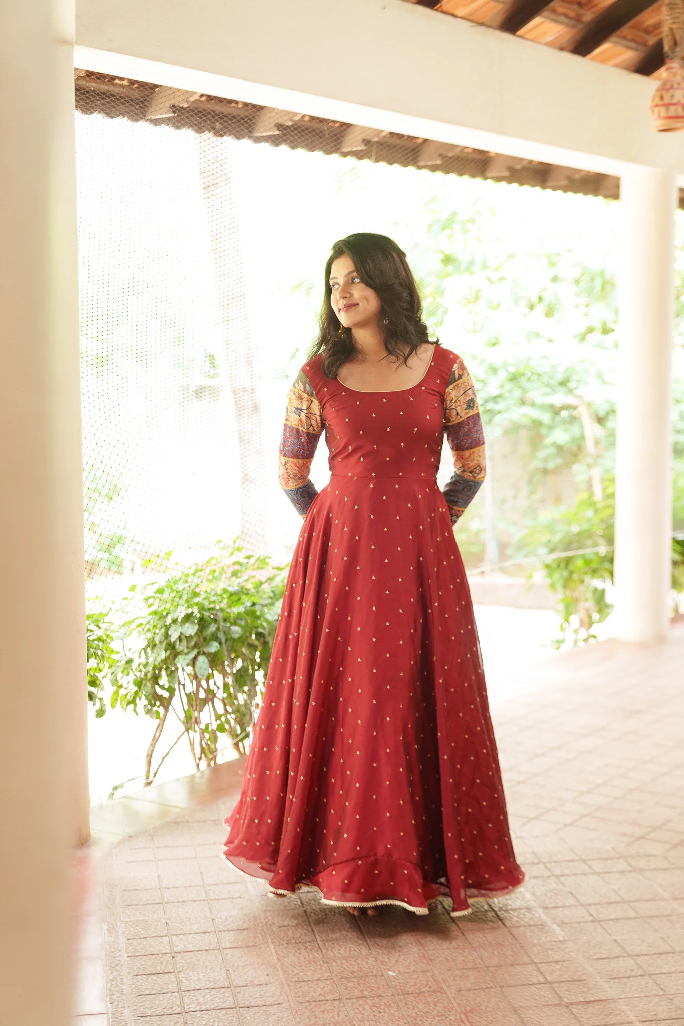 Aparna Maroon Dress - Image 4