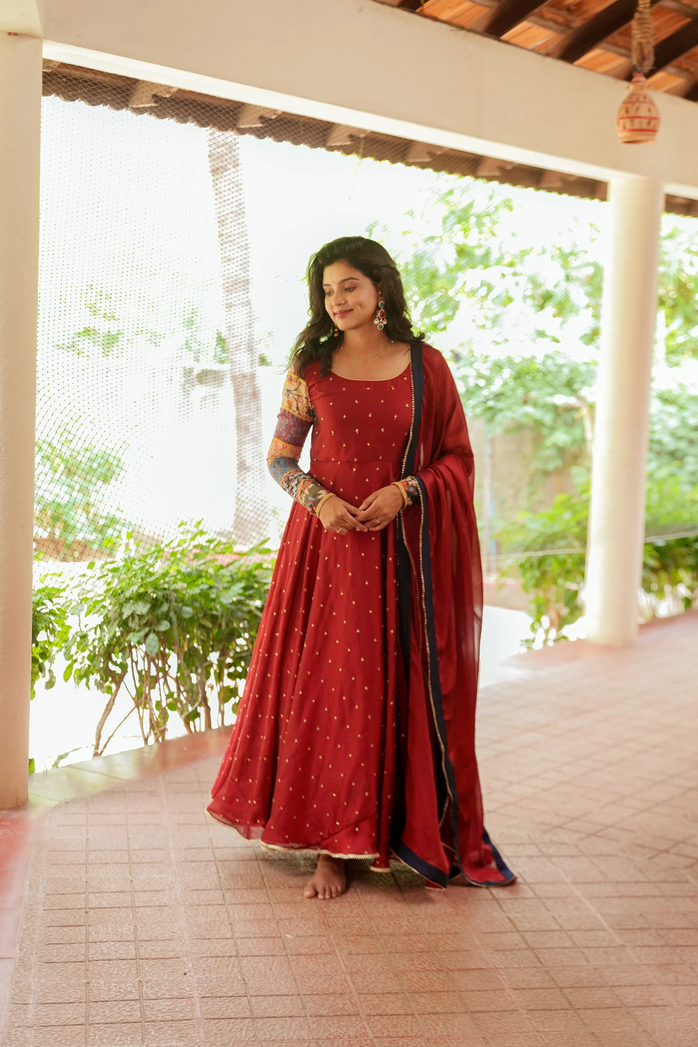 Aparna Maroon Dress - Image 5