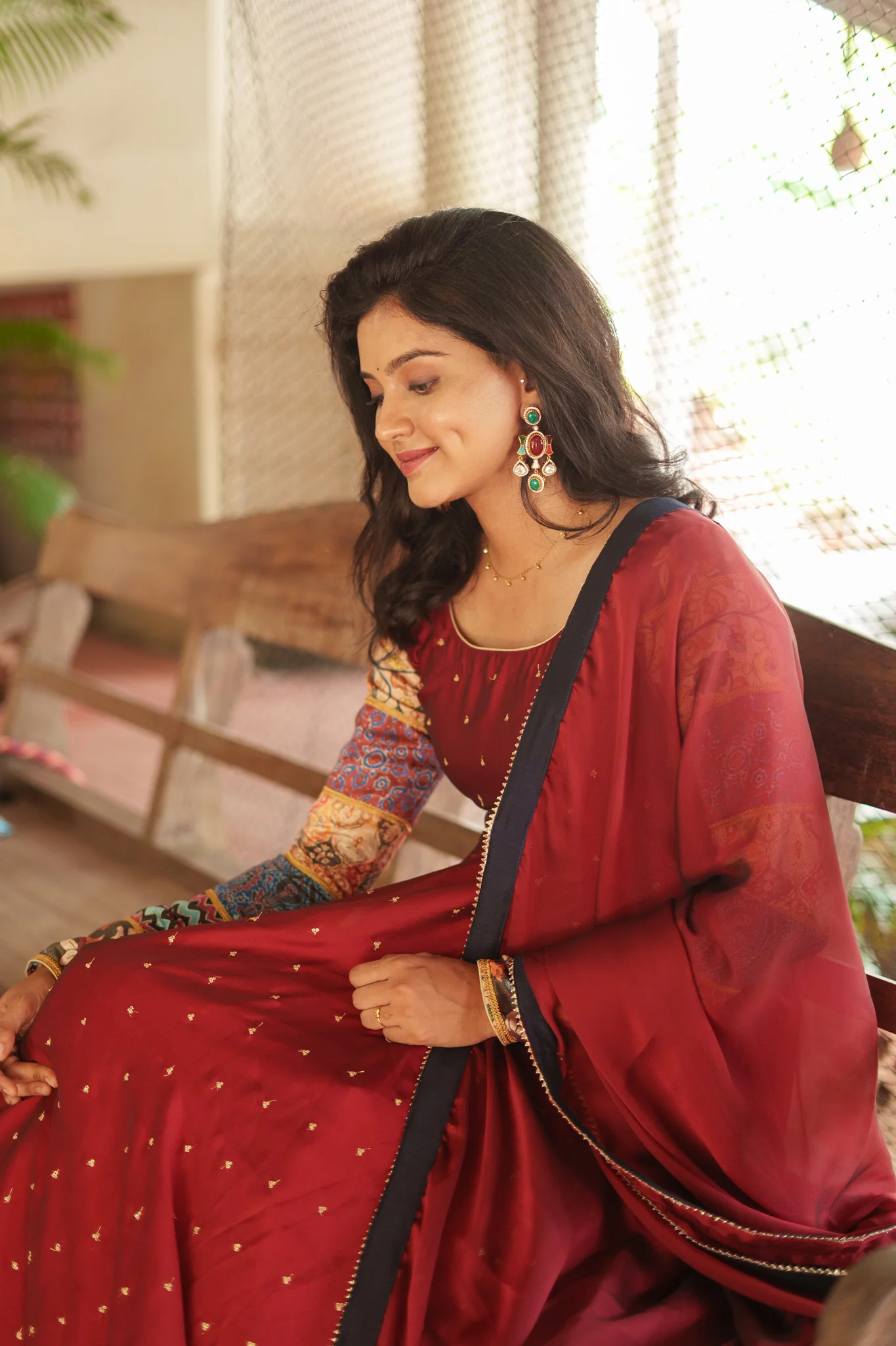 Aparna Maroon Dress - Image 6