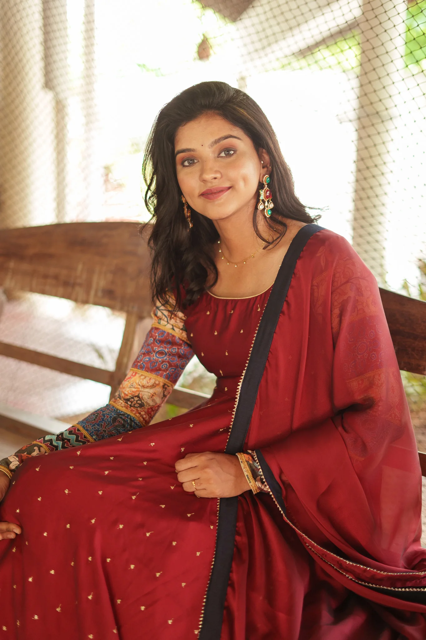 Aparna Maroon Dress - Image 7