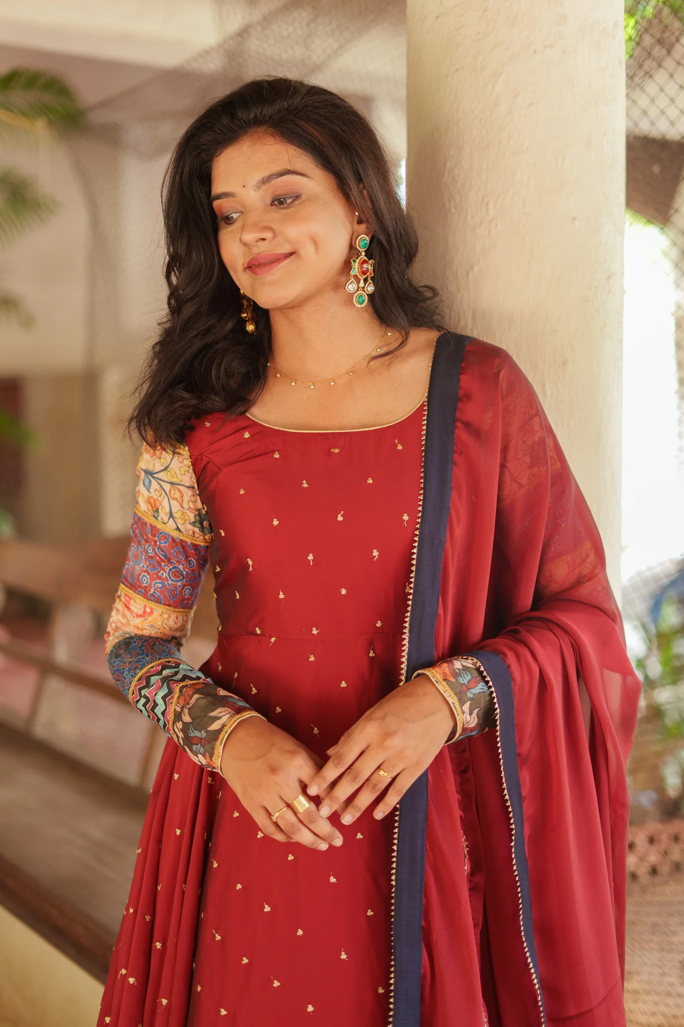 Aparna Maroon Dress - Image 8