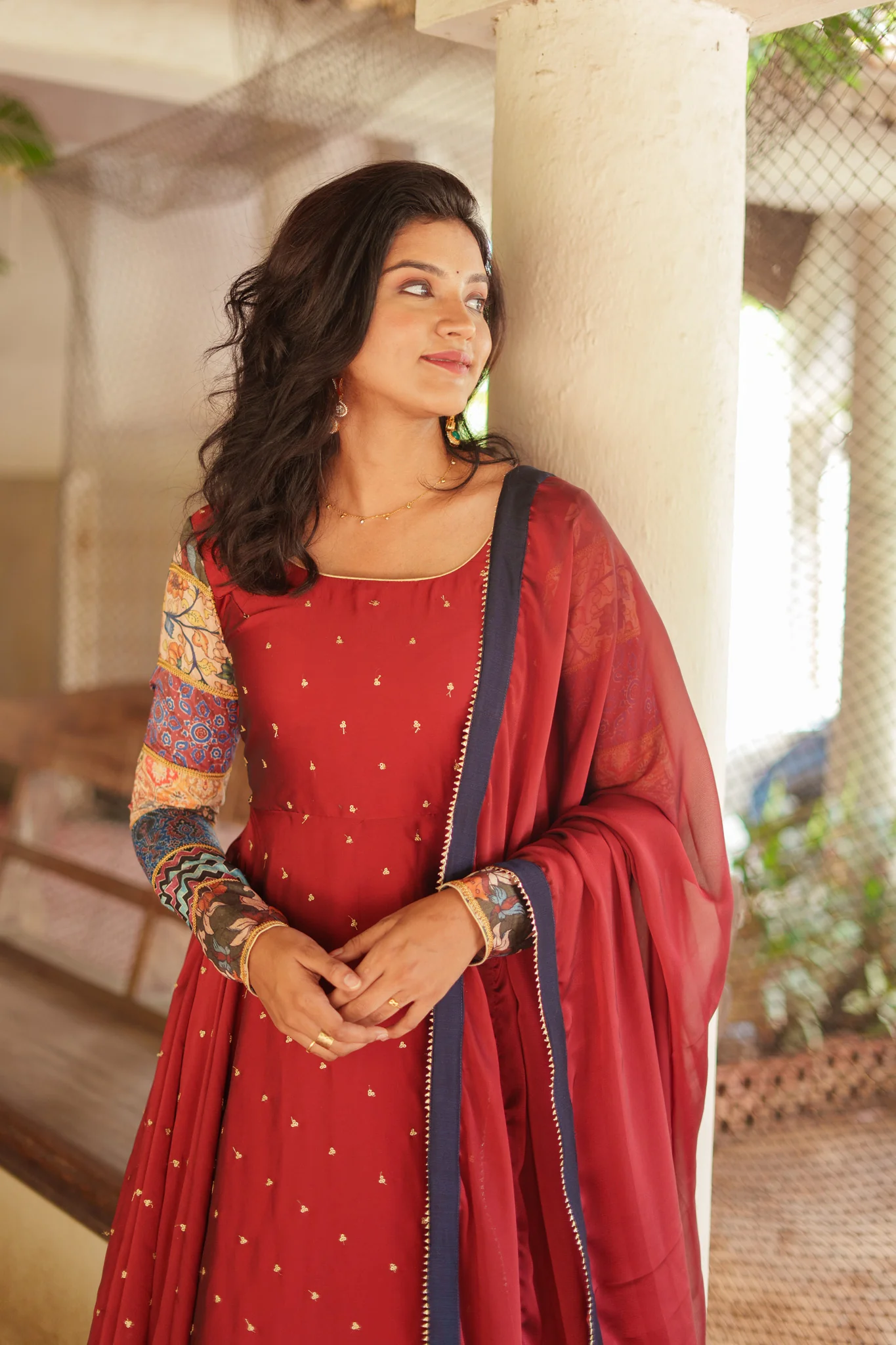 Aparna Maroon Dress - Image 9