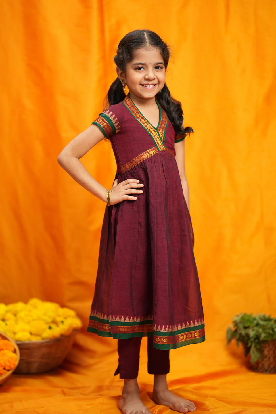 Avanti Maroon Kids Anarkali Mini - Image 3