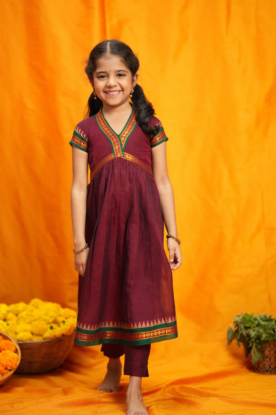 Avanti Maroon Kids Anarkali Mini - Image 4