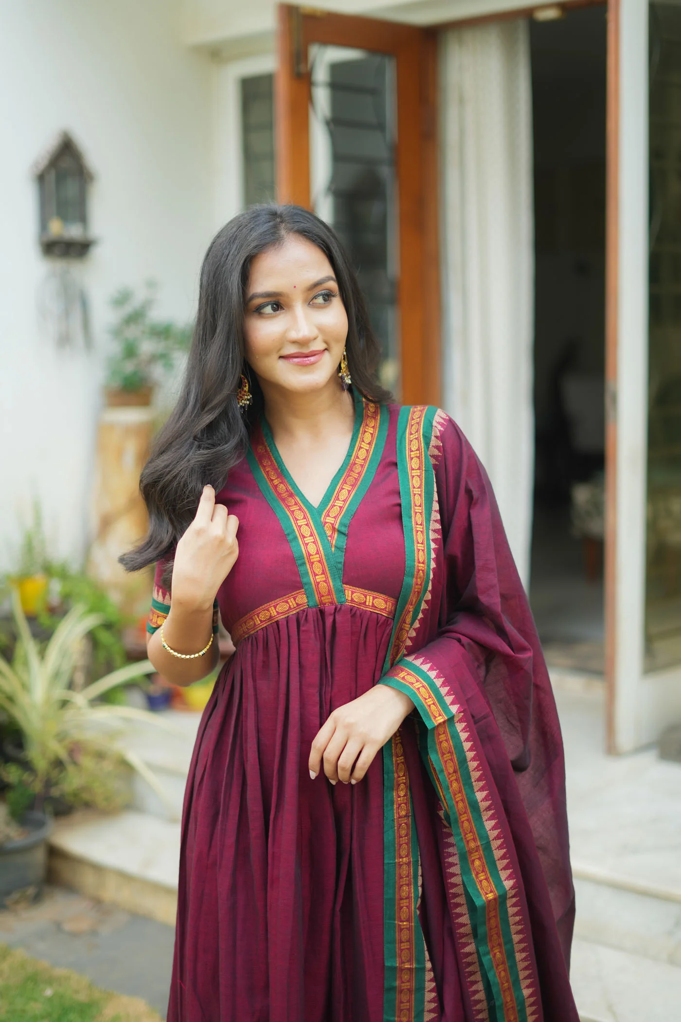 Avanti Maroon Anarkali Kurta Set - Image 3