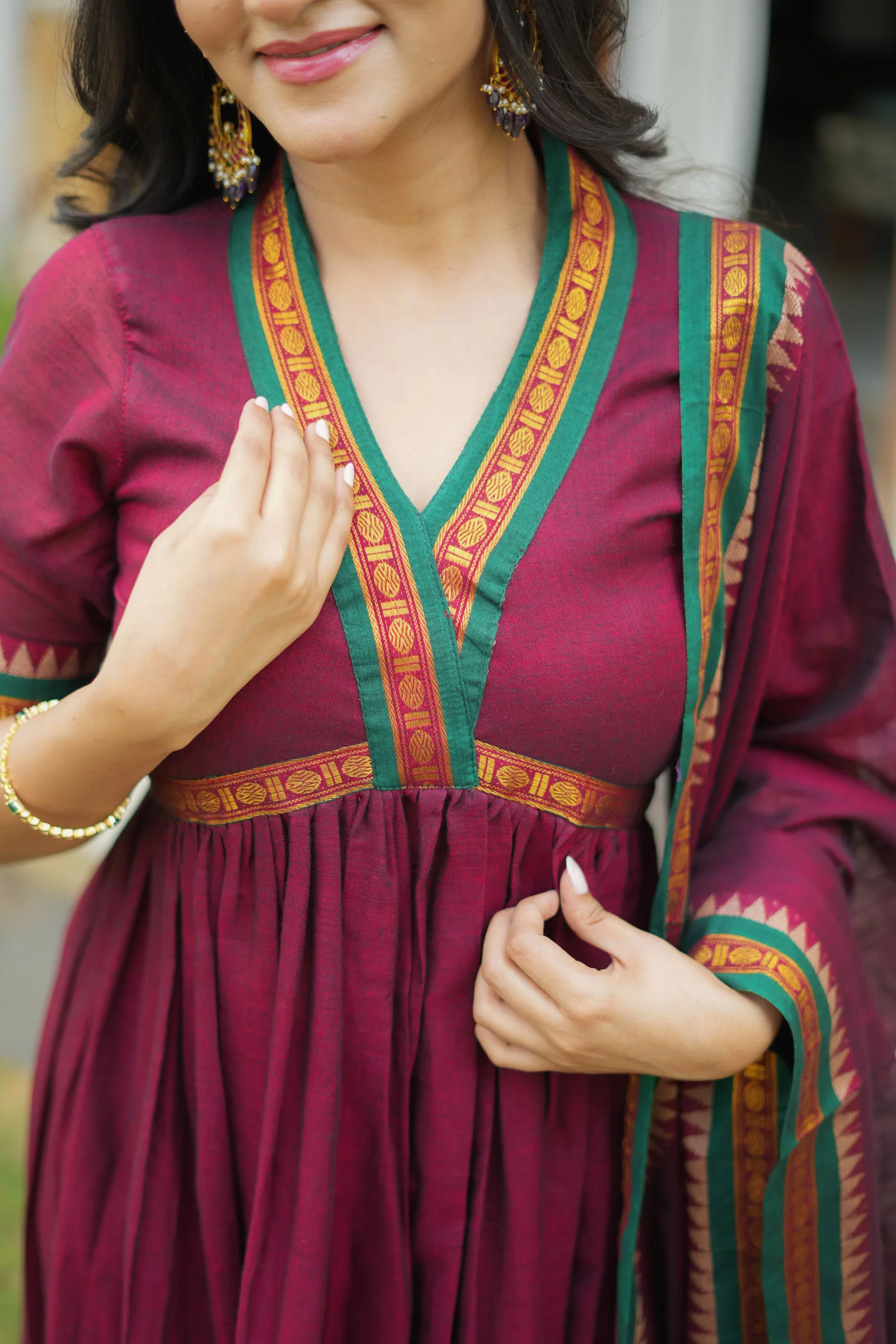Avanti Maroon Anarkali Kurta Set - Image 4