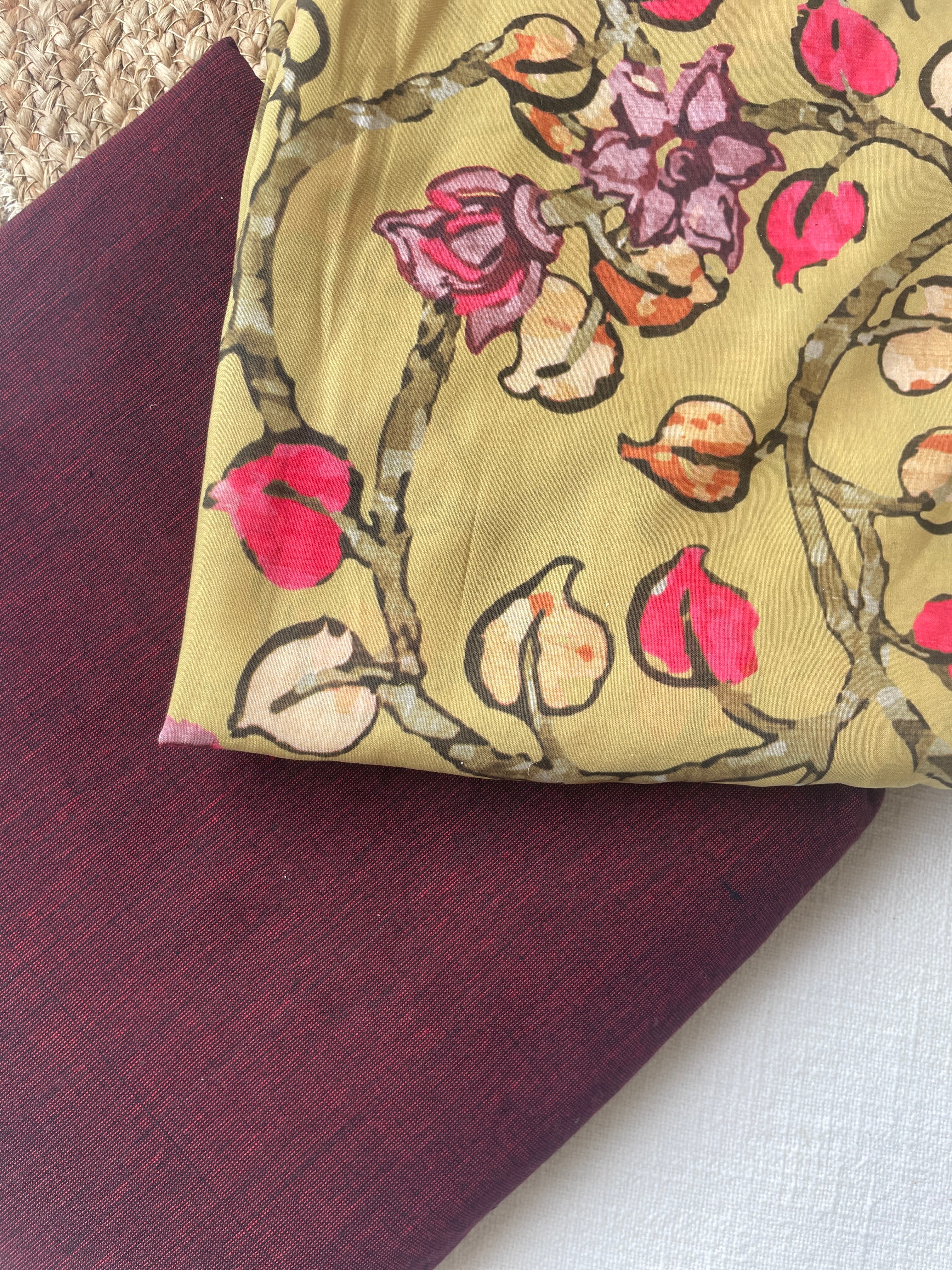 Berry – Handloom Cotton & Printed Muslin Suit Set - Image 3