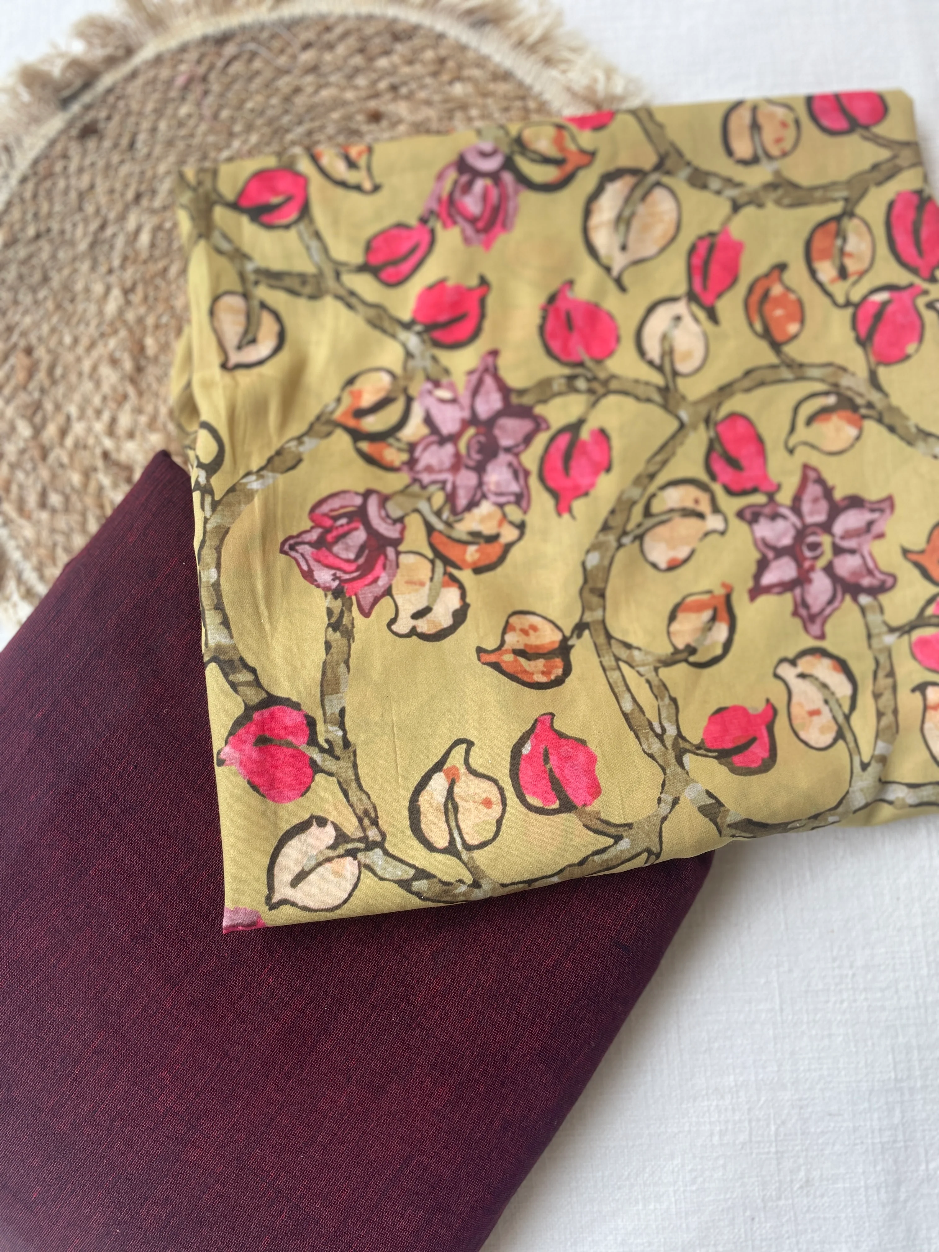 Berry – Handloom Cotton & Printed Muslin Suit Set - Image 5