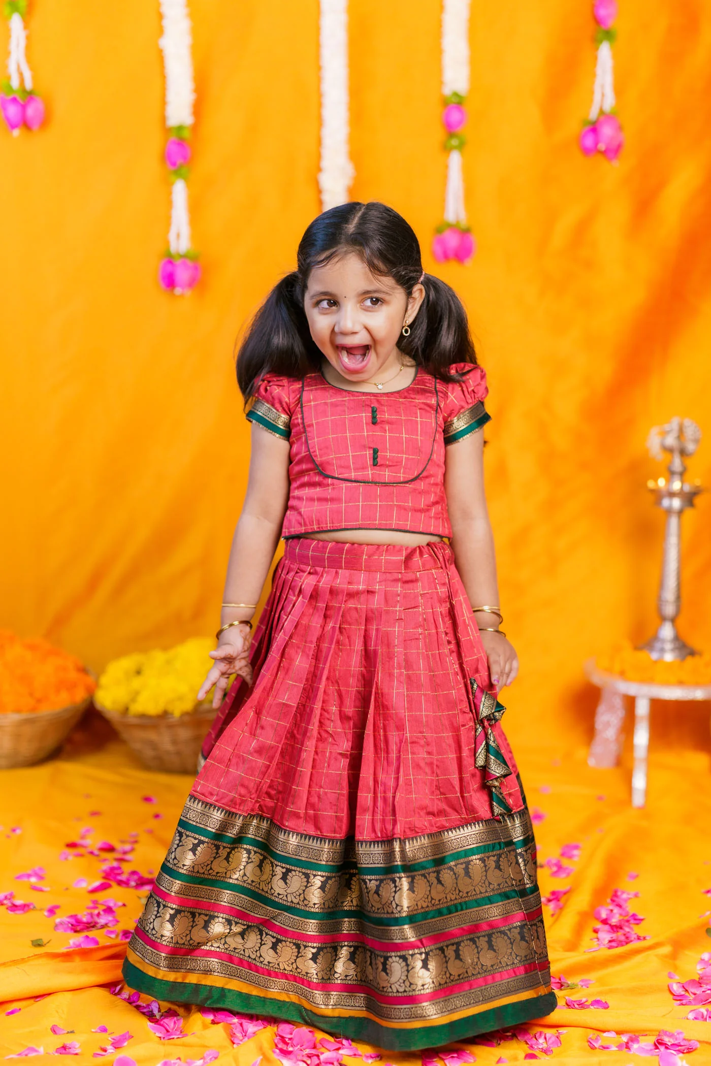 Bhavya Red Lehenga Mini (Set of 2) - Image 9