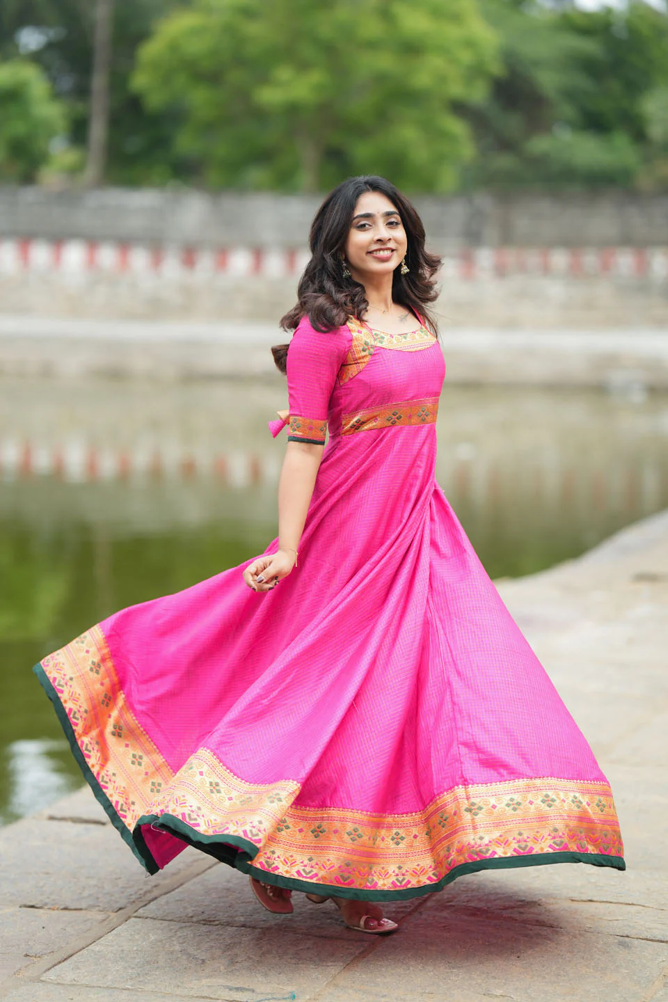 Vaishali Pink maxi Dress - Image 6