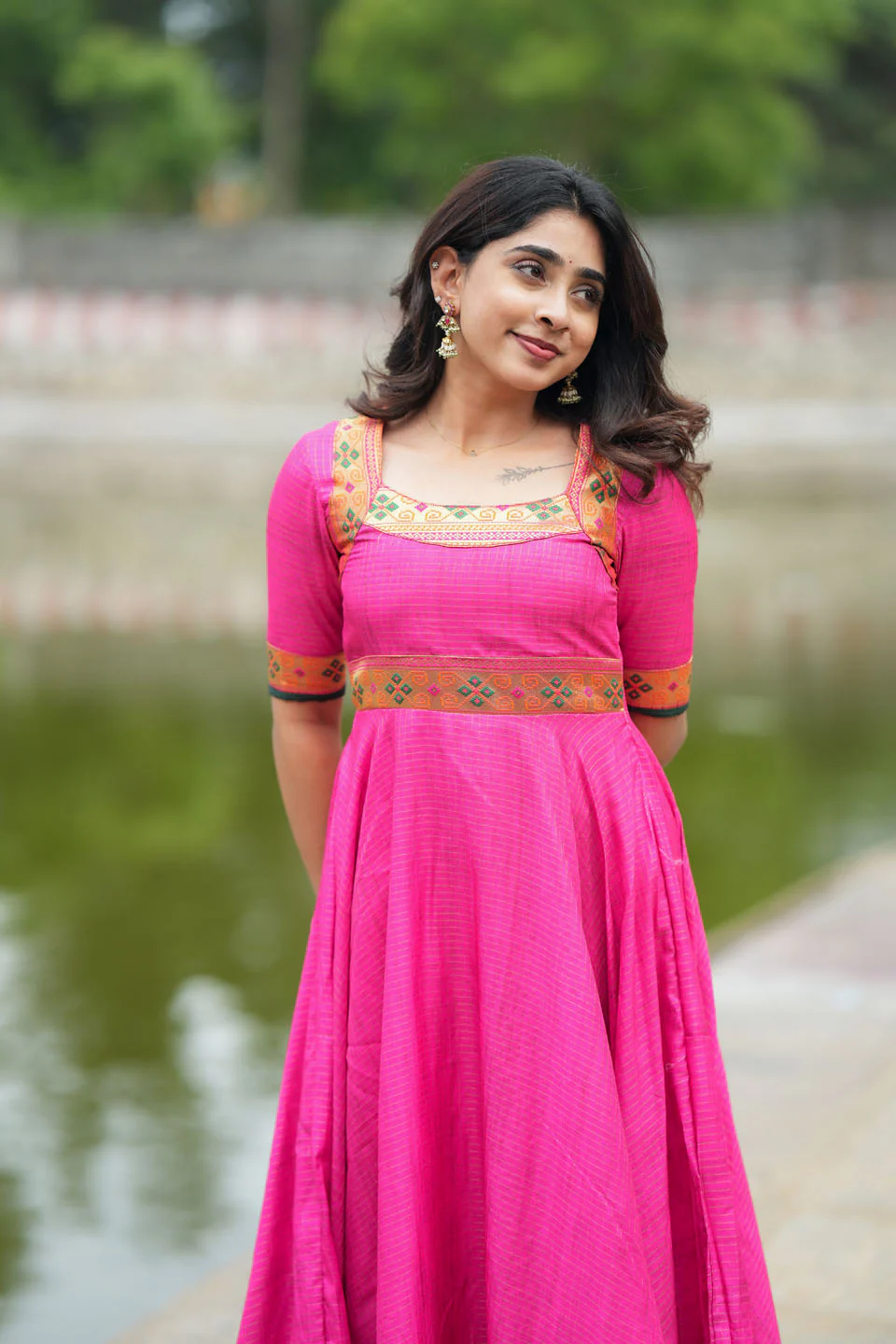 Vaishali Pink maxi Dress - Image 8