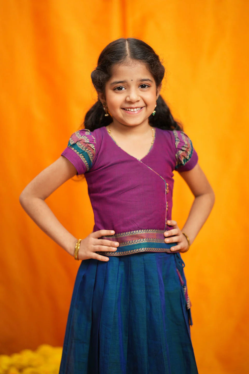 Vanika Magenta with Teal Handloom Kids Mini - Image 3