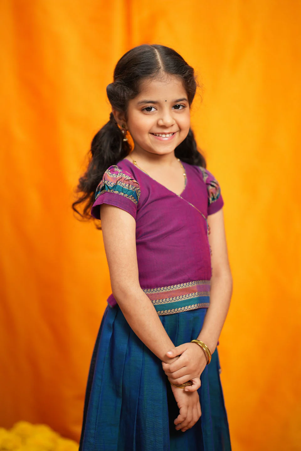 Vanika Magenta with Teal Handloom Kids Mini - Image 7