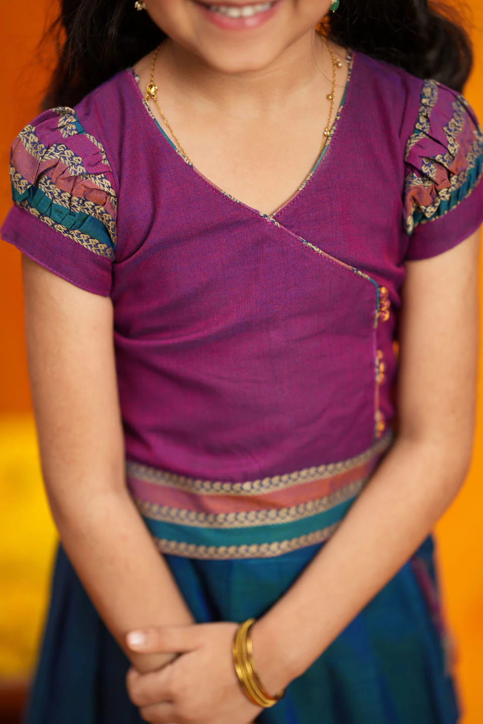 Vanika Magenta with Teal Handloom Kids Mini - Image 8