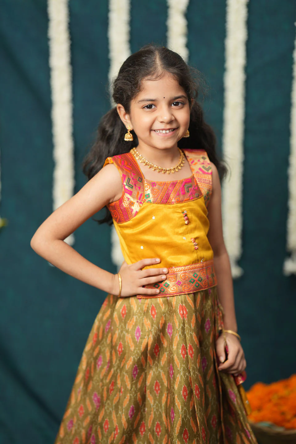 Cynthia Mustard Yellow Lehenga Mini - Image 2