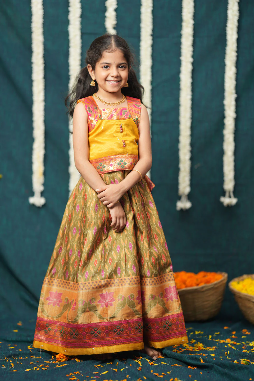 Cynthia Mustard Yellow Lehenga Mini - Image 3