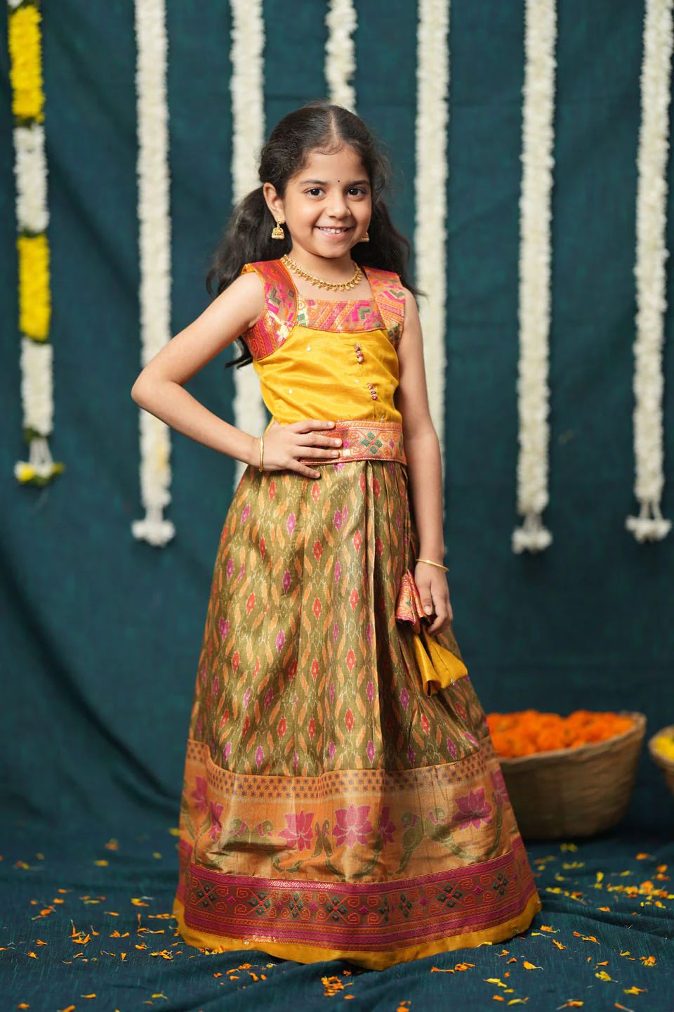 Cynthia Mustard Yellow Lehenga Mini - Image 5