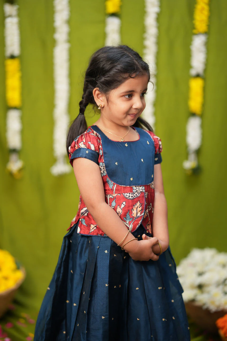 Darshini Teal Peplum Top & Skirt Mini - Image 3