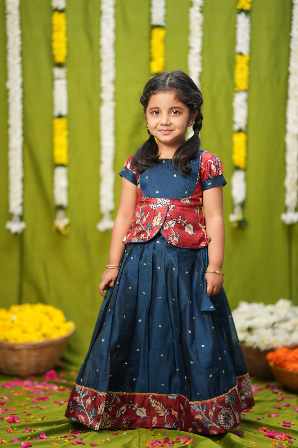 Darshini Teal Peplum Top & Skirt Mini - Image 6