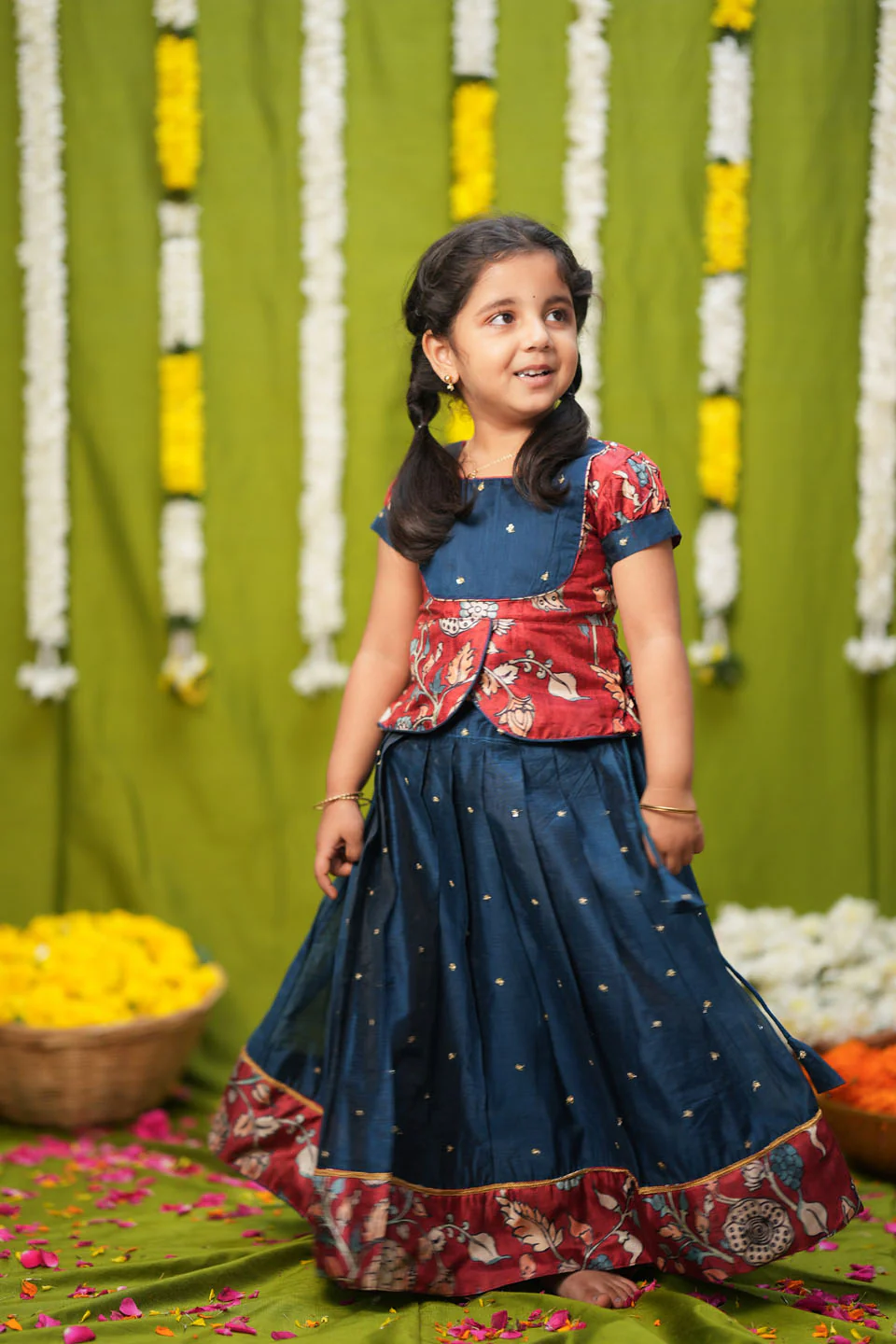 Darshini Teal Peplum Top & Skirt Mini - Image 7