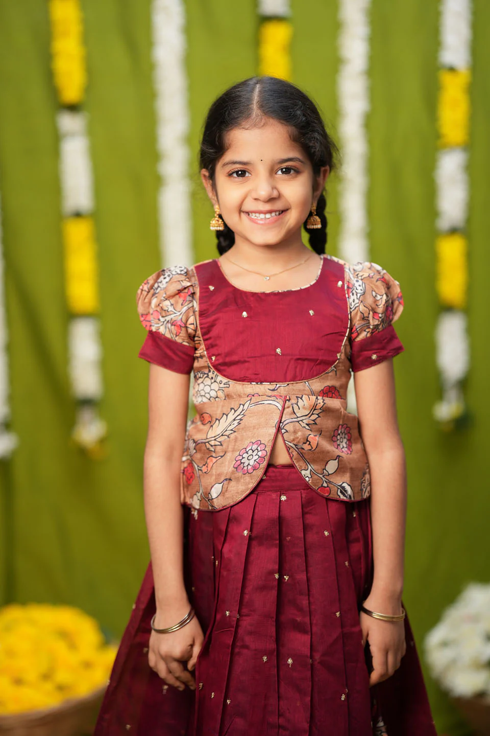 Darshini Red Peplum Top & Skirt Mini - Image 5