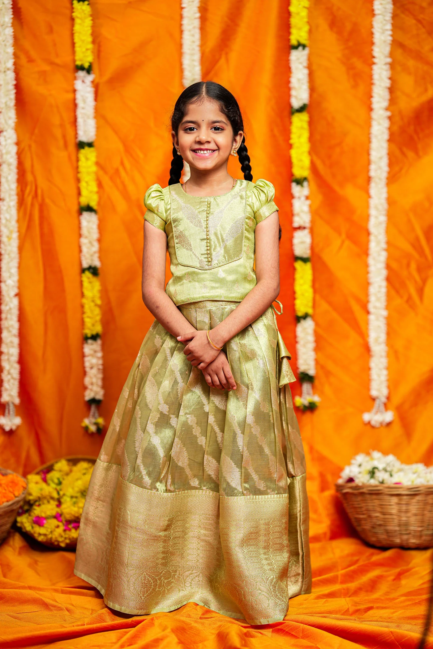 Aalaya Green organza lehenga mini - Image 7