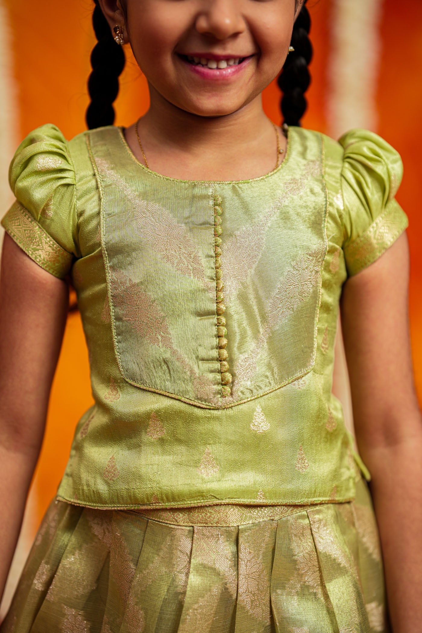 Aalaya Green organza lehenga mini - Image 9
