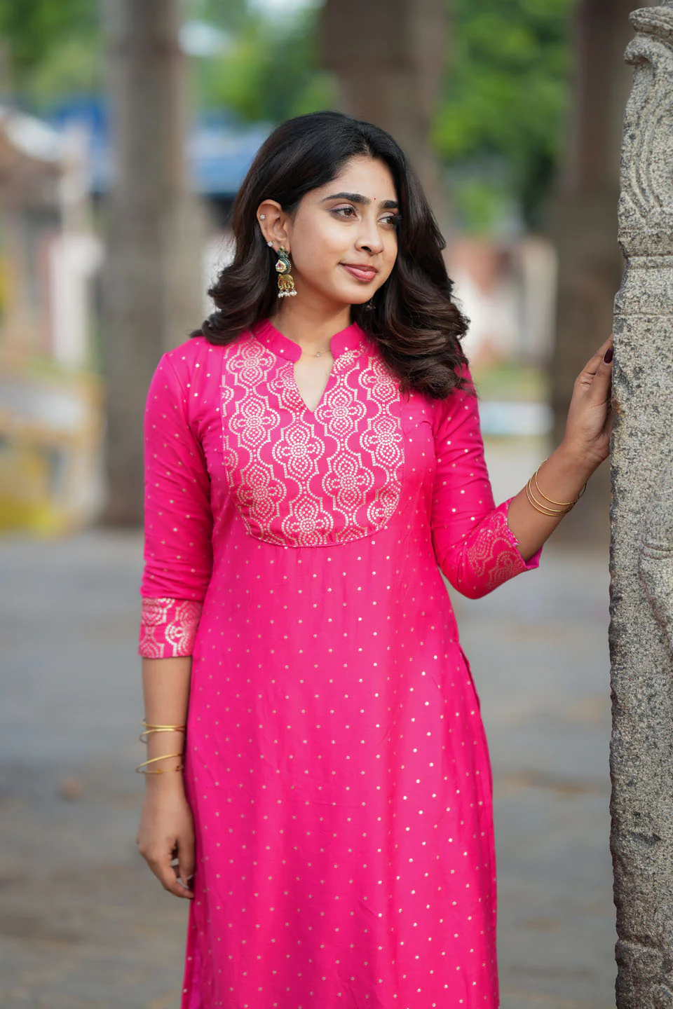 Pravya Pink Kurti Set (Set of 2) - Image 9