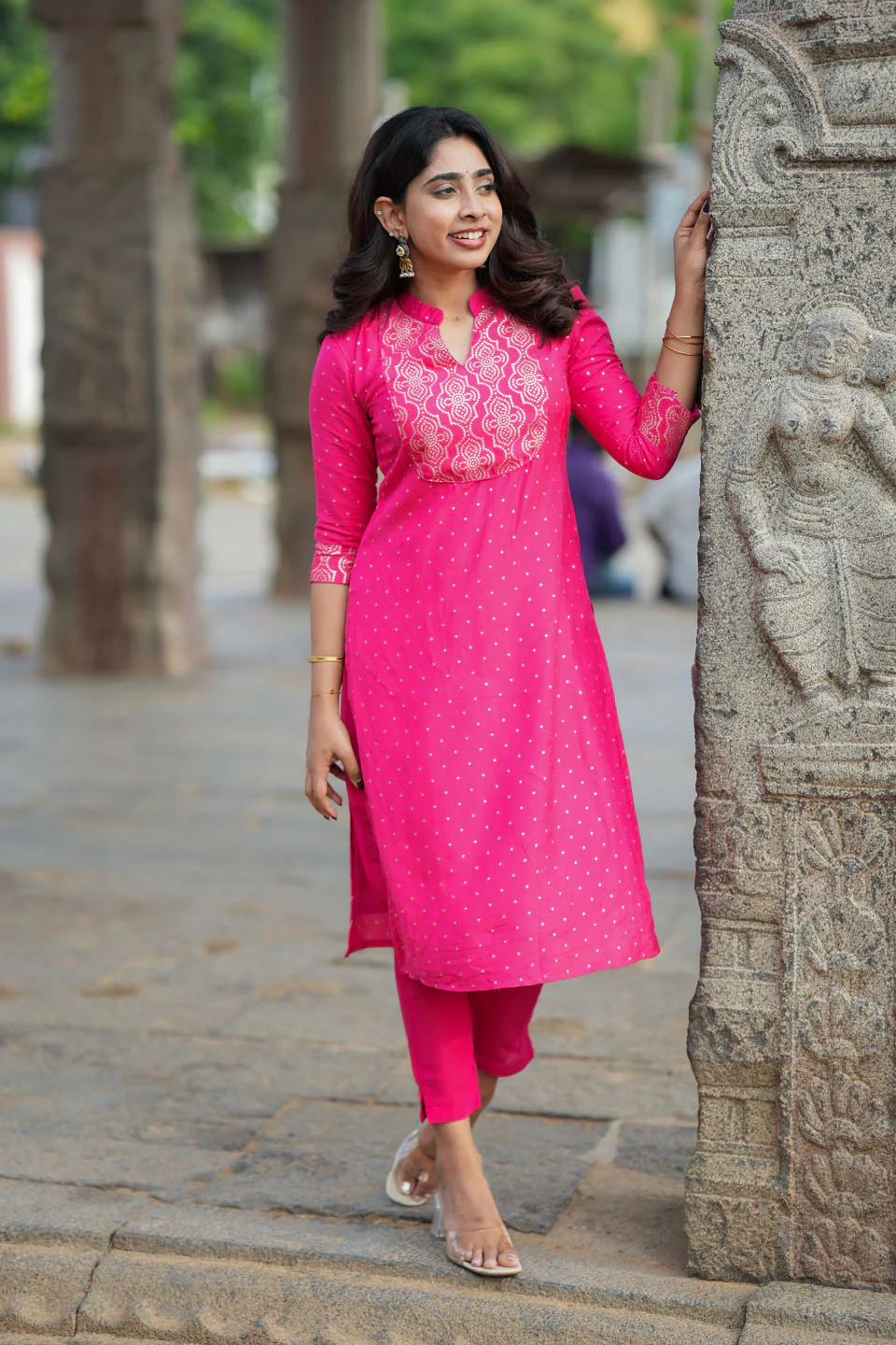 Pravya Pink Kurti Set (Set of 2) - Image 4