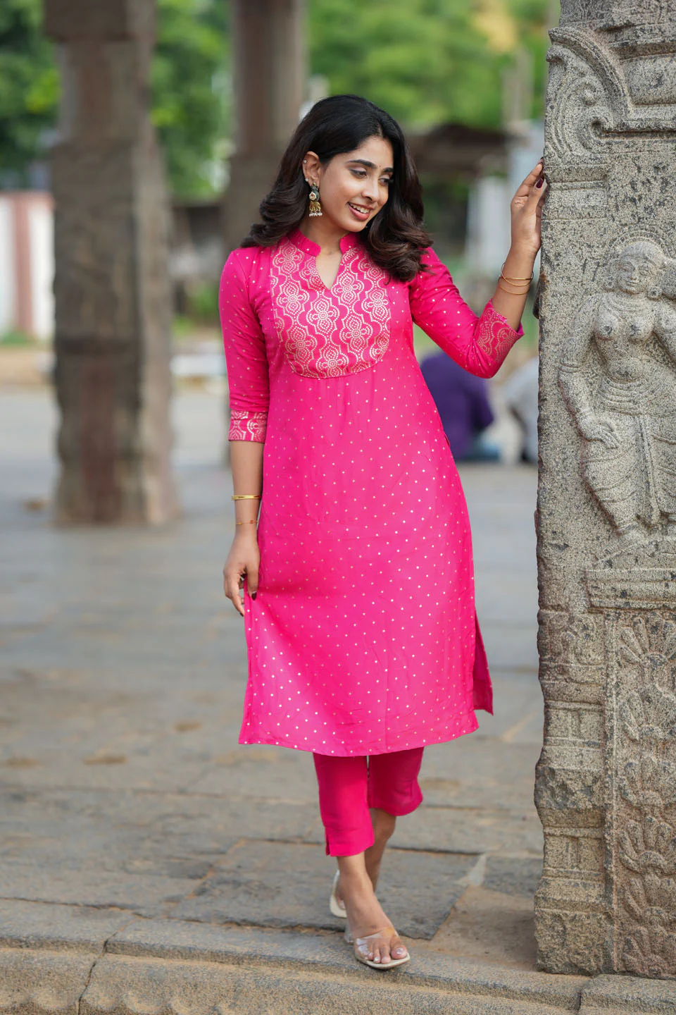 Pravya Pink Kurti Set (Set of 2) - Image 6