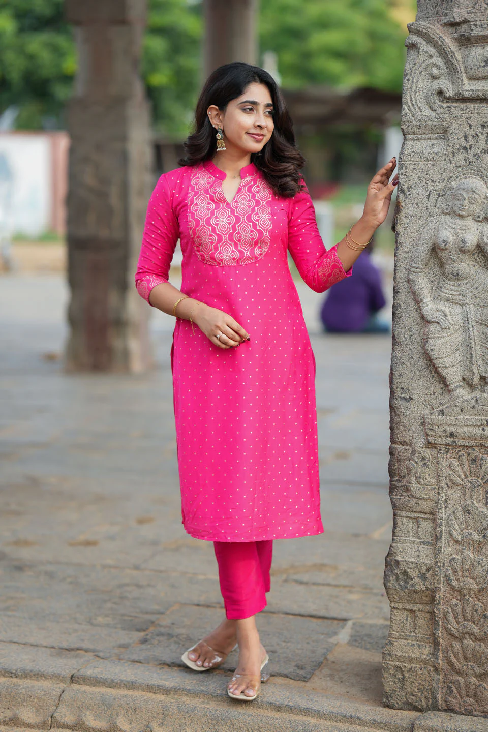 Pravya Pink Kurti Set (Set of 2) - Image 7