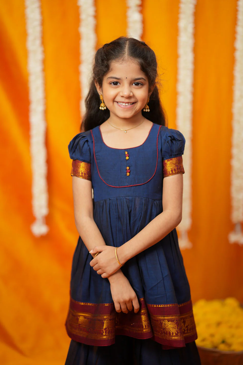 Ezhili Navy Handloom Kids mini - Image 7